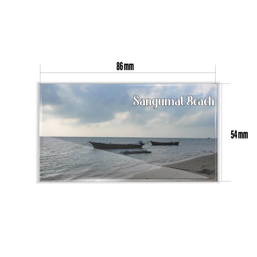 dhcrafts Multicolor Tamil Nadu Sangumal Beach Design Rectangular Acrylic Fridge Magnet / Magnetic Card Pack of 1 (8.6cm x 5.4cm)