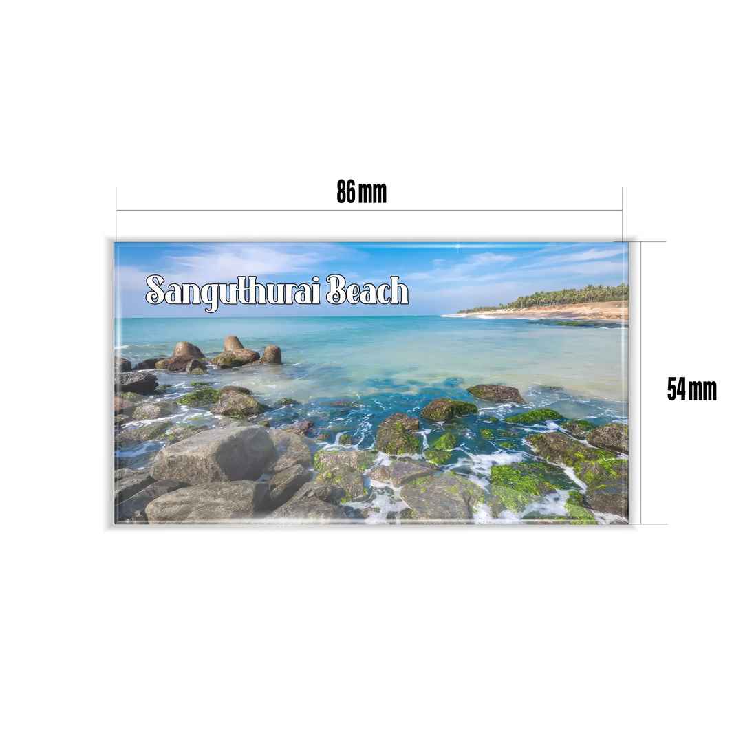 dhcrafts Multicolor Tamil Nadu Sanguthurai Beach Design Rectangular Acrylic Fridge Magnet / Magnetic Card Pack of 1 (8.6cm x 5.4cm)