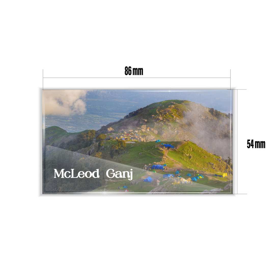 dhcrafts Multicolor Himachal Pradesh Mcleod Ganj Design Rectangular Acrylic Fridge Magnet / Magnetic Card Pack of 1 (8.6cm x 5.4cm)