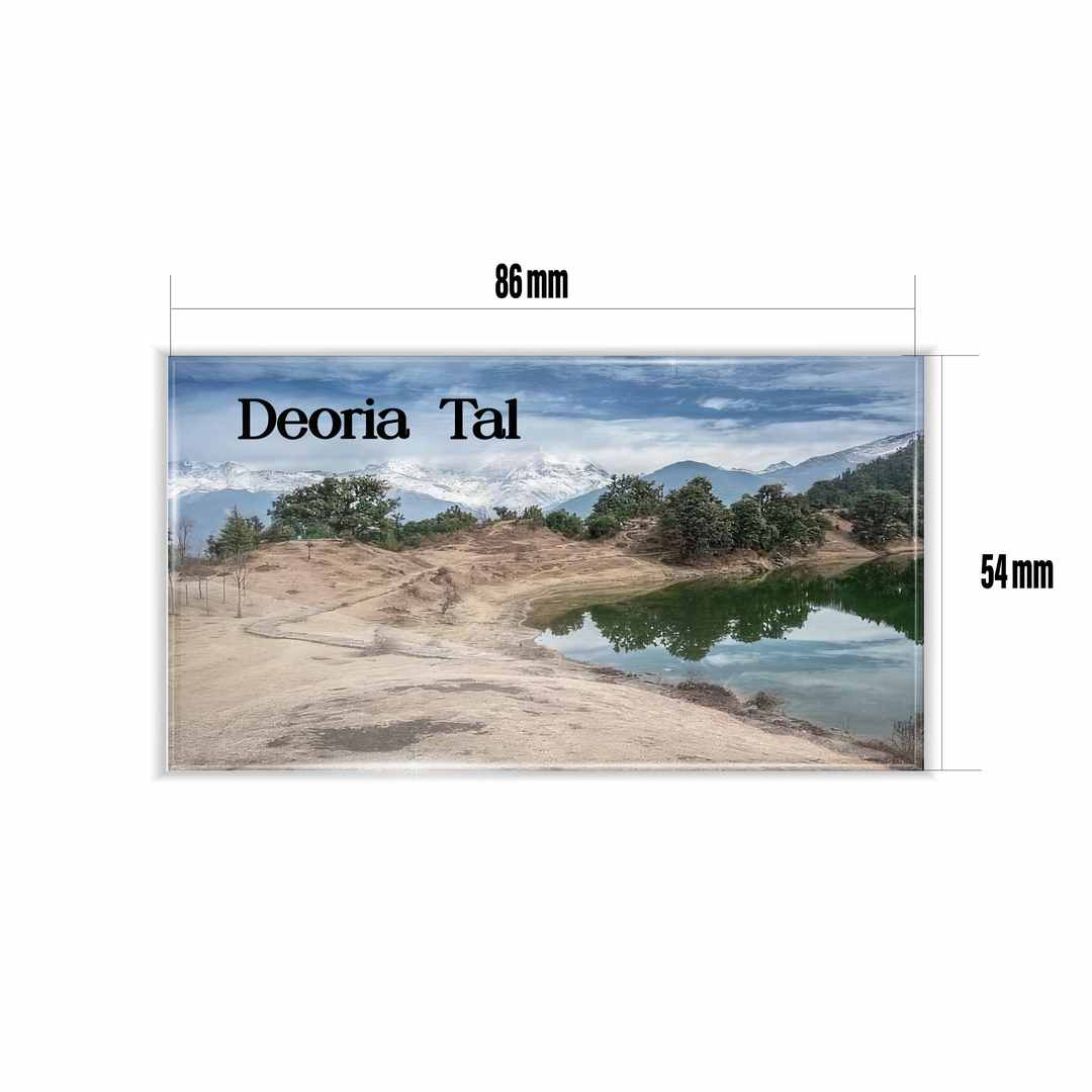 dhcrafts Multicolor Uttarakhand Deoria Tal Design Rectangular Acrylic Fridge Magnet / Magnetic Card Pack of 1 (8.6cm x 5.4cm)