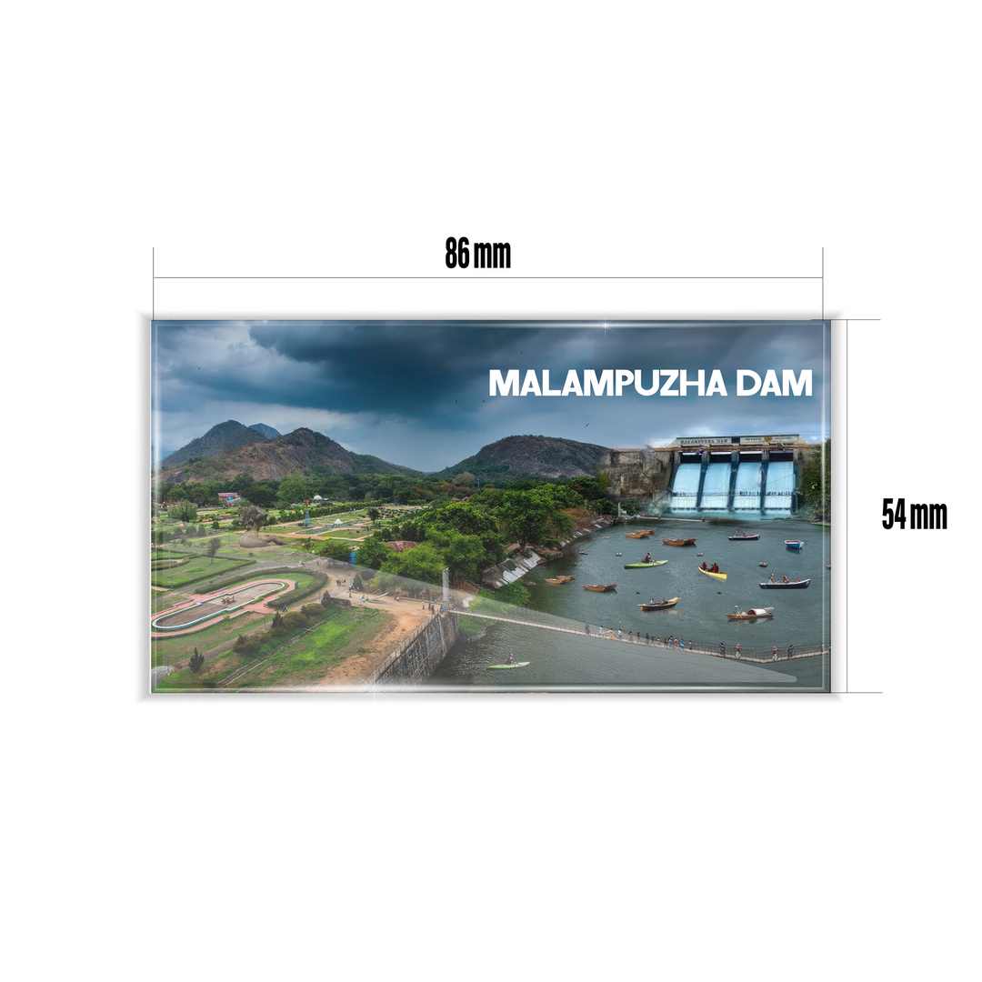 dhcrafts Multicolor Karnataka Badami Temple Design Rectangular Acrylic Fridge Magnet / Magnetic Card Pack of 1 (8.6cm x 5.4cm)