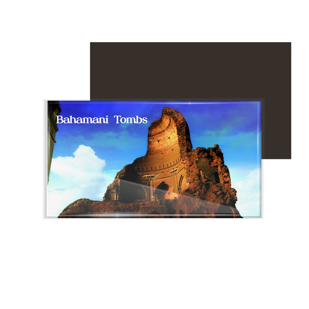 dhcrafts Multicolor Karnataka Bahmani Tombs Design Rectangular Acrylic Fridge Magnet / Magnetic Card Pack of 1 (8.6cm x 5.4cm)