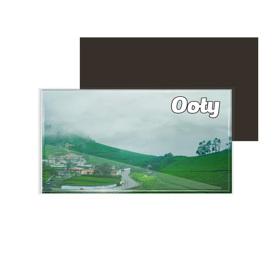 dhcrafts Multicolor Tamil Nadu Ooty Design Rectangular Acrylic Fridge Magnet / Magnetic Card Pack of 1 (8.6cm x 5.4cm)