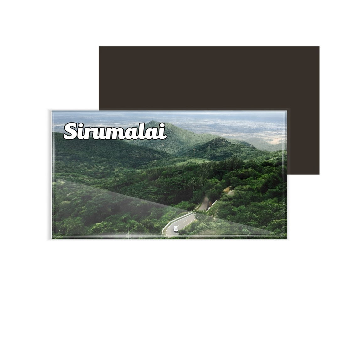 dhcrafts Multicolor Tamil Nadu Sirumalai Design Rectangular Acrylic Fridge Magnet / Magnetic Card Pack of 1 (8.6cm x 5.4cm)
