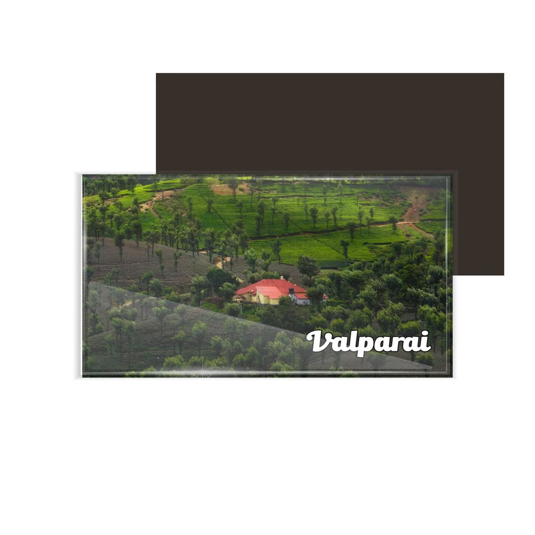 dhcrafts Multicolor Tamil Nadu Valparai Design Rectangular Acrylic Fridge Magnet / Magnetic Card Pack of 1 (8.6cm x 5.4cm)