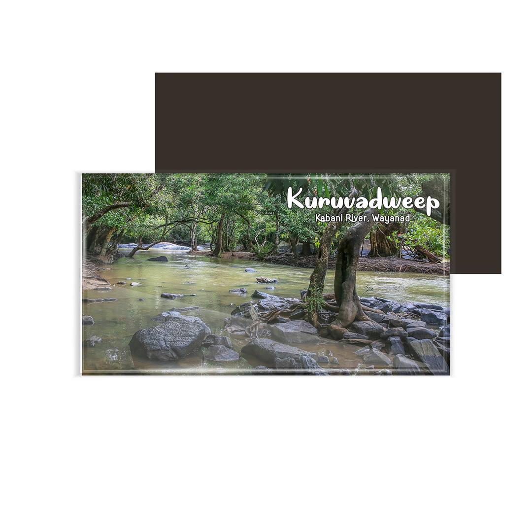 dhcrafts Multicolor Kerala Wayanad Kuruvadweep, Kabini River Design Rectangular Acrylic Fridge Magnet / Magnetic Card Pack of 1 (8.6cm x 5.4cm)