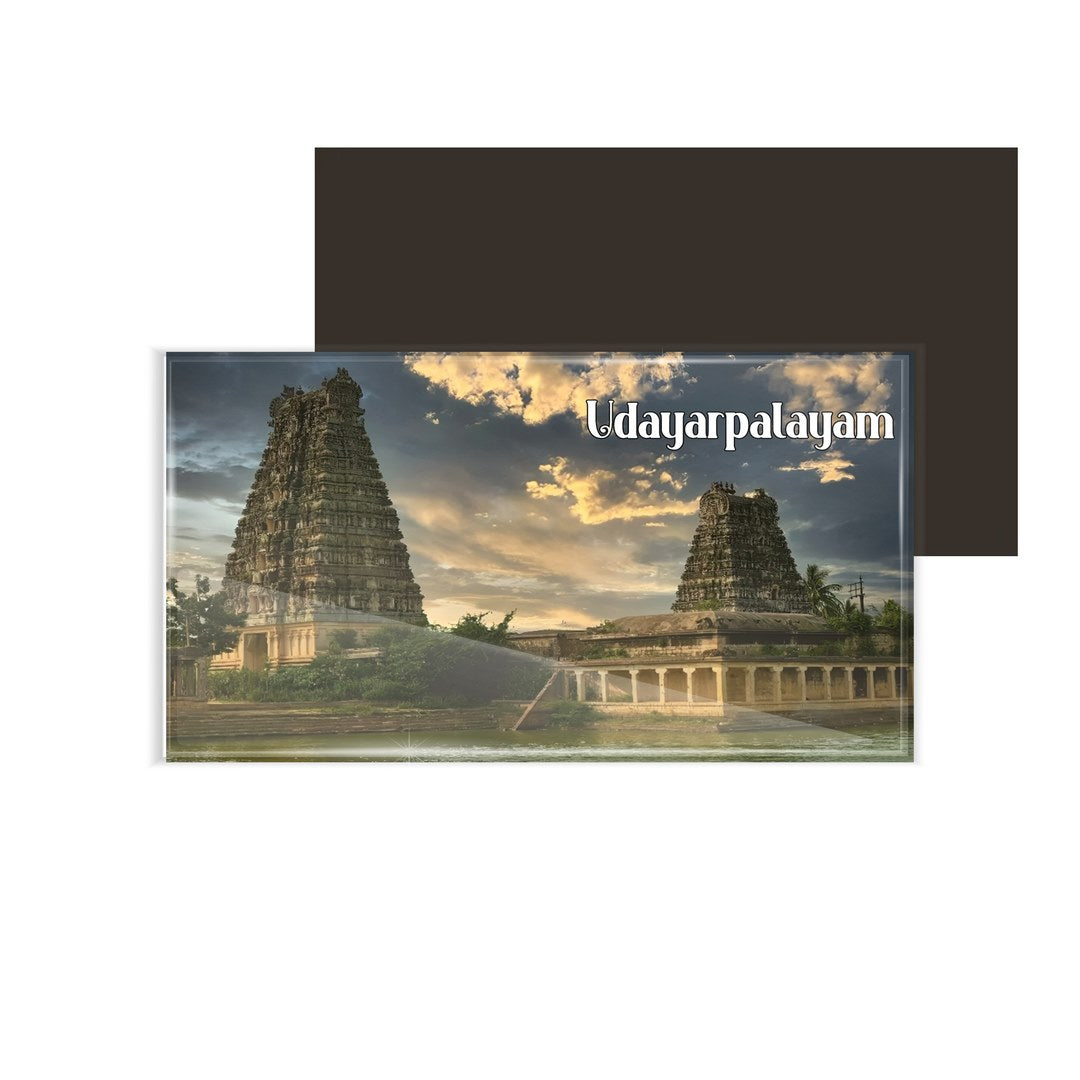 dhcrafts Multicolor Tamil Nadu Udayarpalayam Design Rectangular Acrylic Fridge Magnet / Magnetic Card Pack of 1 (8.6cm x 5.4cm)