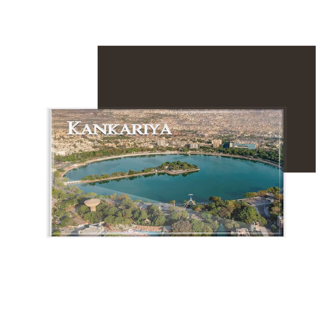 dhcrafts Multicolor Gujarat Kankaria Design Rectangular Acrylic Fridge Magnet / Magnetic Card Pack of 1 (8.6cm x 5.4cm)