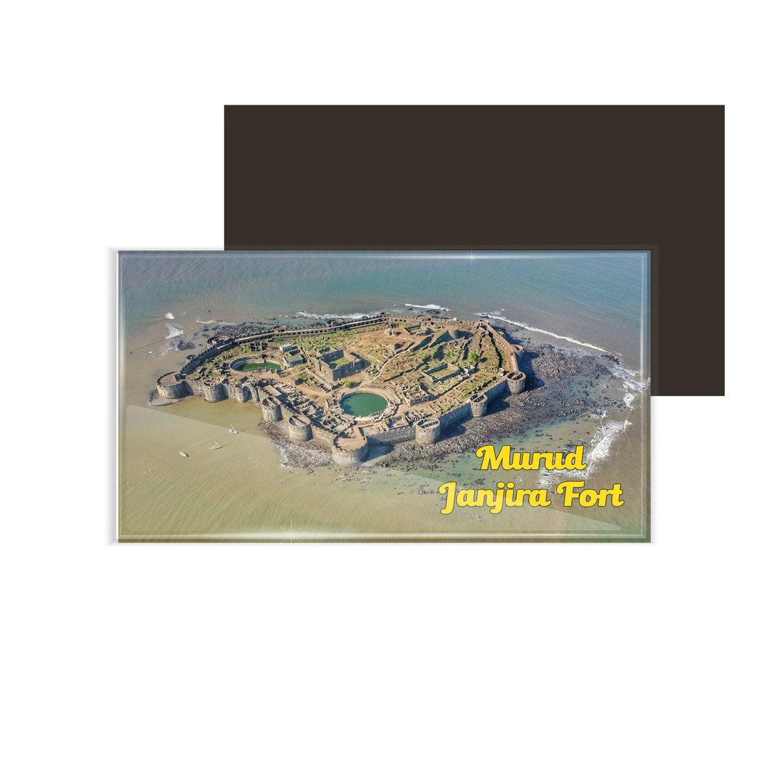 dhcrafts Multicolor Maharashtra Murud Janjira Fort Design Rectangular Acrylic Fridge Magnet / Magnetic Card Pack of 1 (8.6cm x 5.4cm)