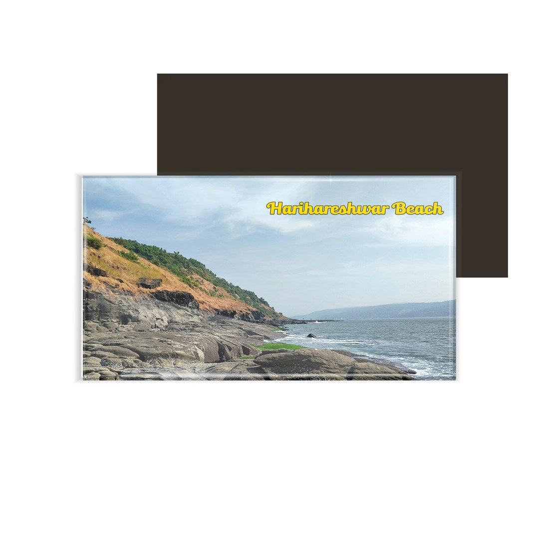 dhcrafts Multicolor Maharashtra Harihareshwar Beach Design Rectangular Acrylic Fridge Magnet / Magnetic Card Pack of 1 (8.6cm x 5.4cm)