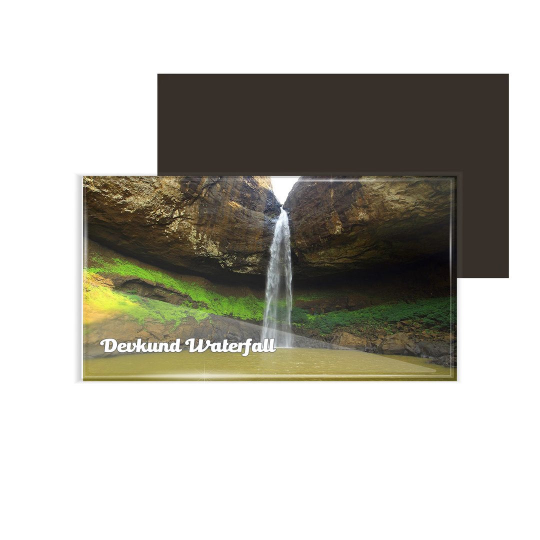 dhcrafts Multicolor Maharashtra Devkund Waterfall Design Rectangular Acrylic Fridge Magnet / Magnetic Card Pack of 1 (8.6cm x 5.4cm)