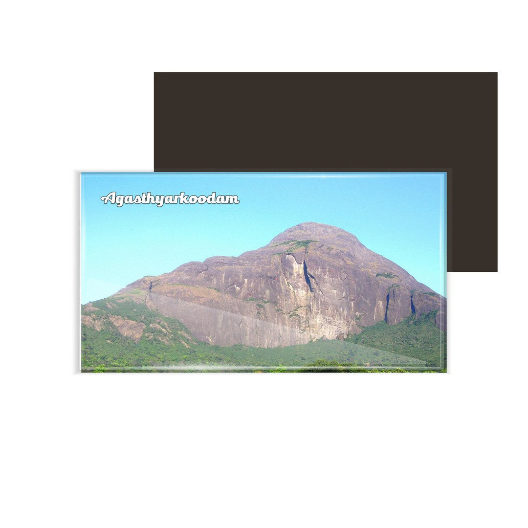dhcrafts Multicolor Tamil Nadu Agasthyarkoodam Design Rectangular Acrylic Fridge Magnet / Magnetic Card Pack of 1 (8.6cm x 5.4cm)