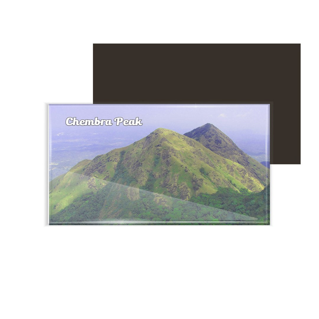 dhcrafts Multicolor Kerala Chembra Peak Design Rectangular Acrylic Fridge Magnet / Magnetic Card Pack of 1 (8.6cm x 5.4cm)