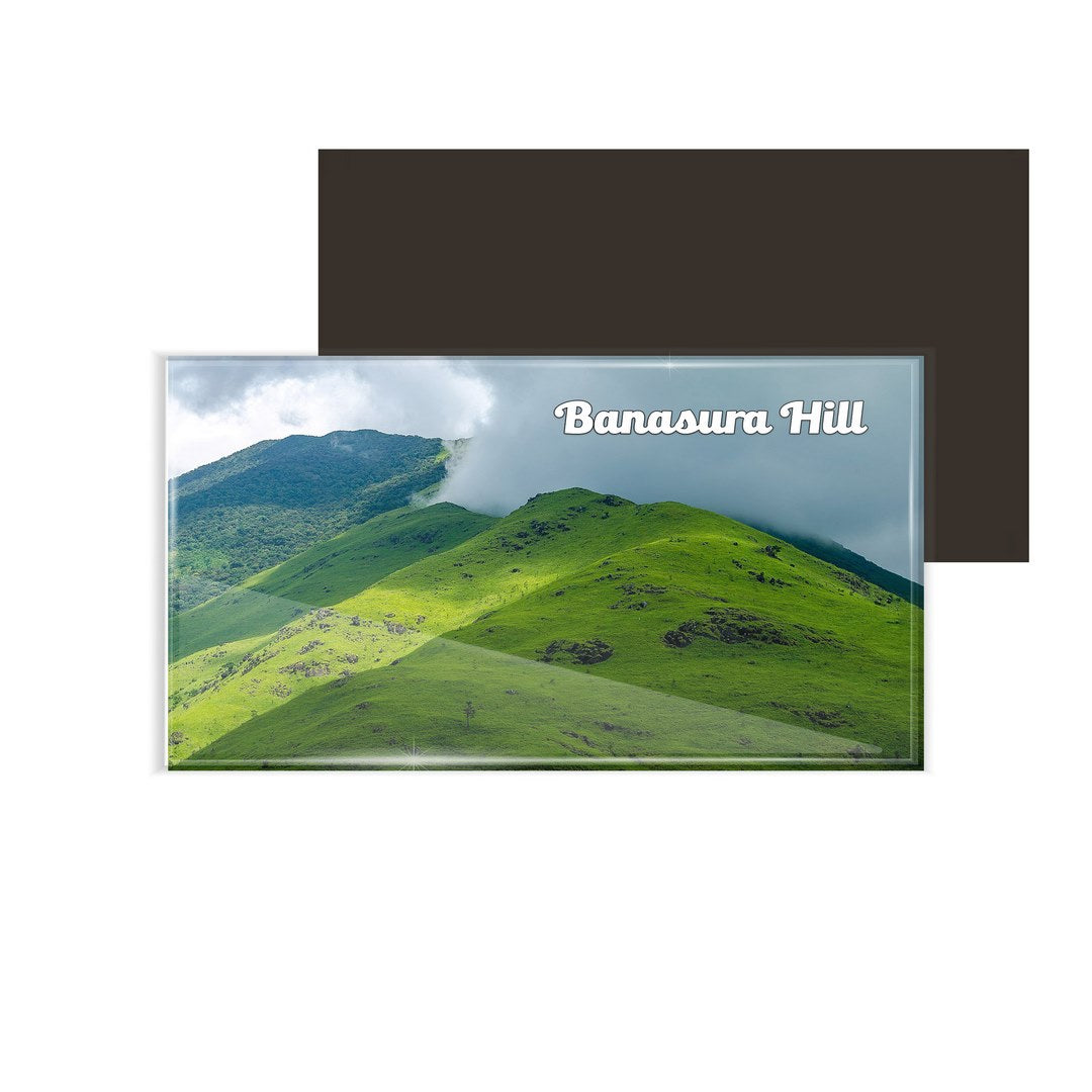 dhcrafts Multicolor Kerala Banasura Hills Design Rectangular Acrylic Fridge Magnet / Magnetic Card Pack of 1 (8.6cm x 5.4cm)