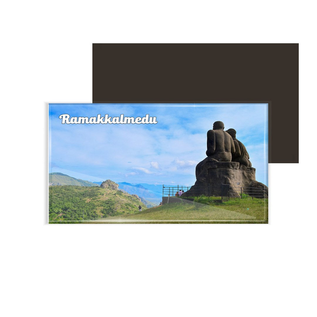 dhcrafts Multicolor Kerala Ramakkalmedu Design Rectangular Acrylic Fridge Magnet / Magnetic Card Pack of 1 (8.6cm x 5.4cm)