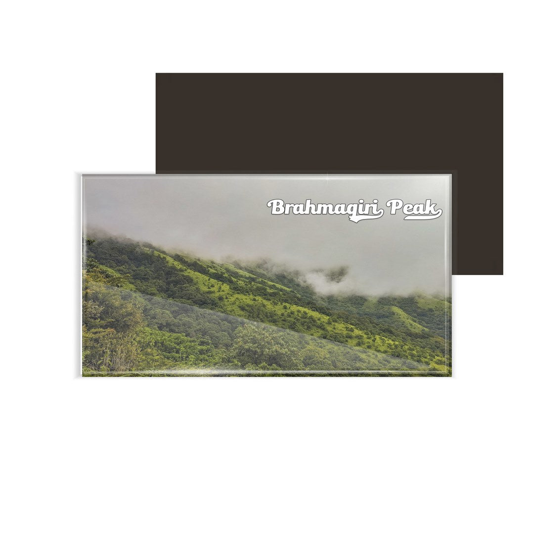 dhcrafts Multicolor Kerala Brahmagiri Peak Design Rectangular Acrylic Fridge Magnet / Magnetic Card Pack of 1 (8.6cm x 5.4cm)