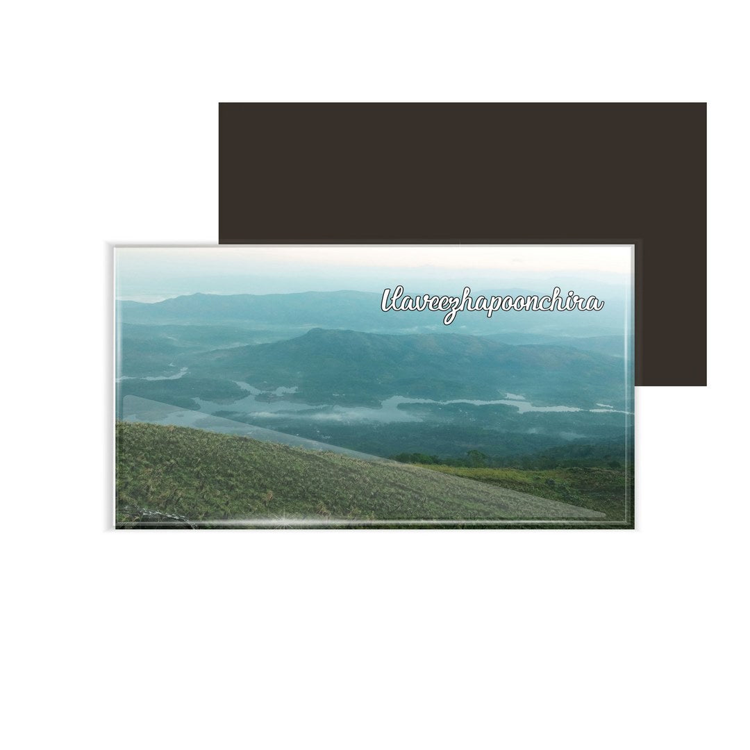 dhcrafts Multicolor Kerala Ilaveezhapoonchira Design Rectangular Acrylic Fridge Magnet / Magnetic Card Pack of 1 (8.6cm x 5.4cm)