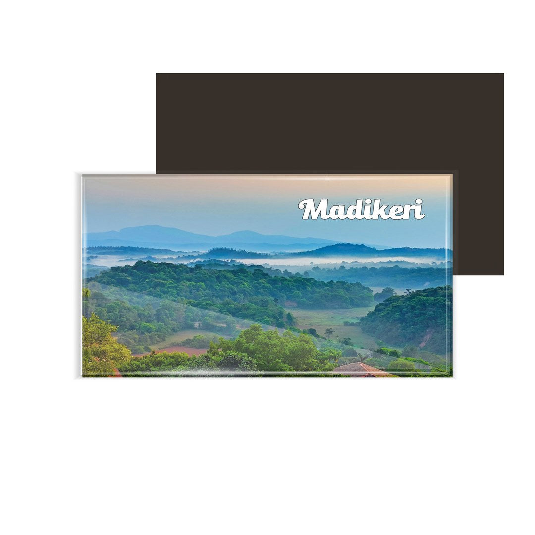 dhcrafts Multicolor Karnataka Madikeri Design Rectangular Acrylic Fridge Magnet / Magnetic Card Pack of 1 (8.6cm x 5.4cm)