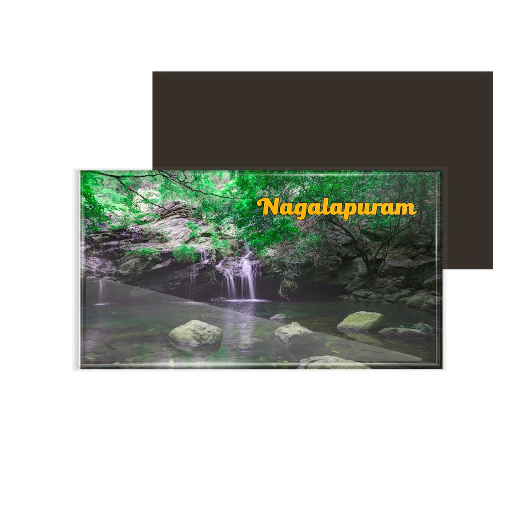dhcrafts Multicolor Andhra Pradesh Nagalapuram Design Rectangular Acrylic Fridge Magnet / Magnetic Card Pack of 1 (8.6cm x 5.4cm)