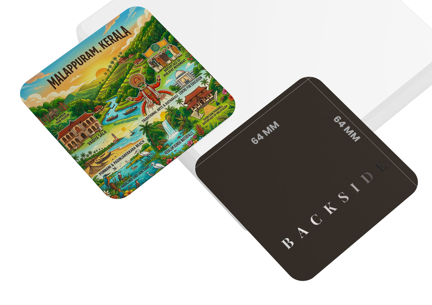 dhcrafts Fridge Magnet Square Kerala Malappuram Design Pack of 1