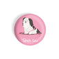 dhcrafts Round Fridge Magnet Pink Color Shih Tzu Pet Dog Glossy Finish Design Pack of 1 (75 mm)