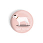 dhcrafts Round Fridge Magnet Pink Color Bull Terrier Pet Dog Glossy Finish Design Pack of 1 (75 mm)