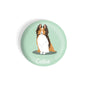 dhcrafts Round Fridge Magnet Green Color Collie Pet Dog Glossy Finish Design Pack of 1