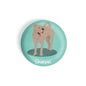 dhcrafts Round Fridge Magnet Green Color Sharpei Pet Dog Glossy Finish Design Pack of 1