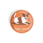dhcrafts Round Fridge Magnet Orange Color Jack Russel Pet Dog Glossy Finish Design Pack of 1 (75 mm)