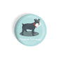 dhcrafts Round Fridge Magnet Blue Color Miniature Schnauzer Pet Dog Glossy Finish Design Pack of 1 (75 mm)