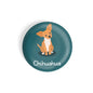 dhcrafts Round Fridge Magnet Green Color Chihuahua Pet Dog Glossy Finish Design Pack of 1 (75 mm)