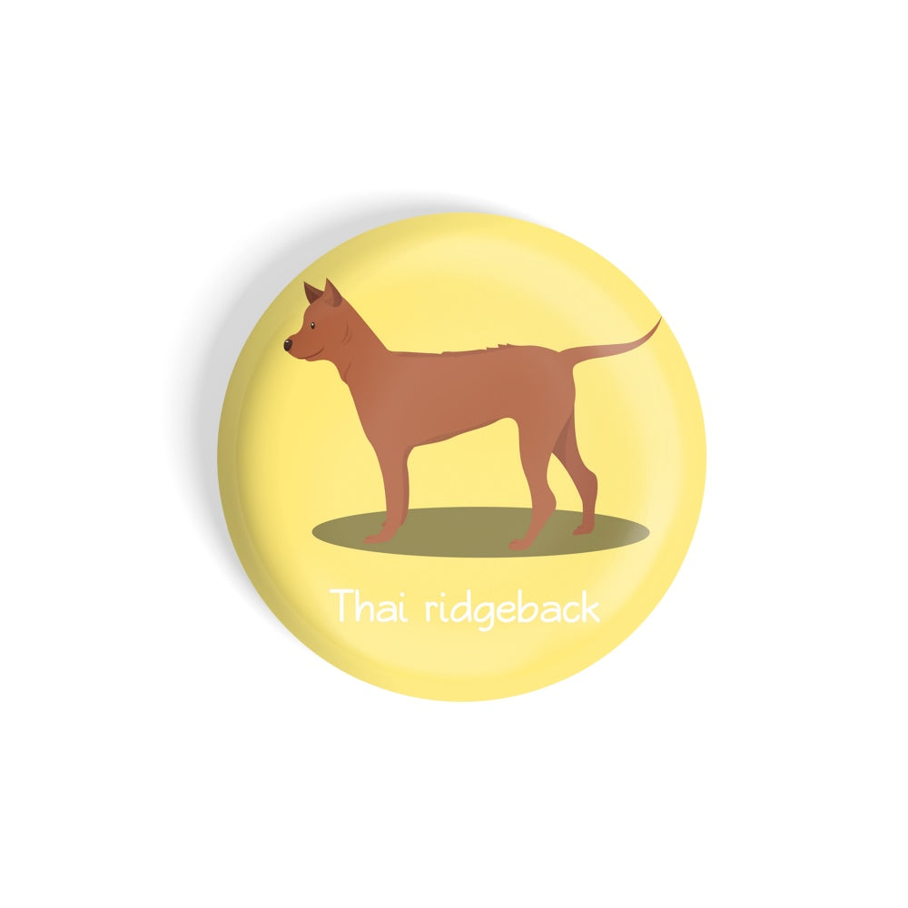 dhcrafts Round Fridge Magnet Yellow Color Thai Ridgeback Pet Dog Glossy Finish Design Pack of 1 (75 mm)