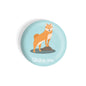dhcrafts Round Fridge Magnet Blue Color Shiba Inu Pet Dog Glossy Finish Design Pack of 1