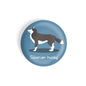 dhcrafts Round Fridge Magnet Blue Color Siberian Husky Pet Dog Glossy Finish Design Pack of 1
