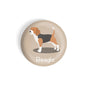 dhcrafts Round Fridge Magnet Brown Color Beagle Pet Dog Glossy Finish Design Pack of 1 (75 mm)