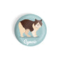 dhcrafts Round Fridge Magnet Blue Color Cymric Pet Cat Glossy Finish Design Pack of 1 (75 mm)