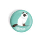 dhcrafts Round Fridge Magnet Green Color Birman Pet Cat Glossy Finish Design Pack of 1