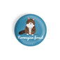 dhcrafts Round Fridge Magnet Blue Color Norwegian Forest Pet Cat Glossy Finish Design Pack of 1