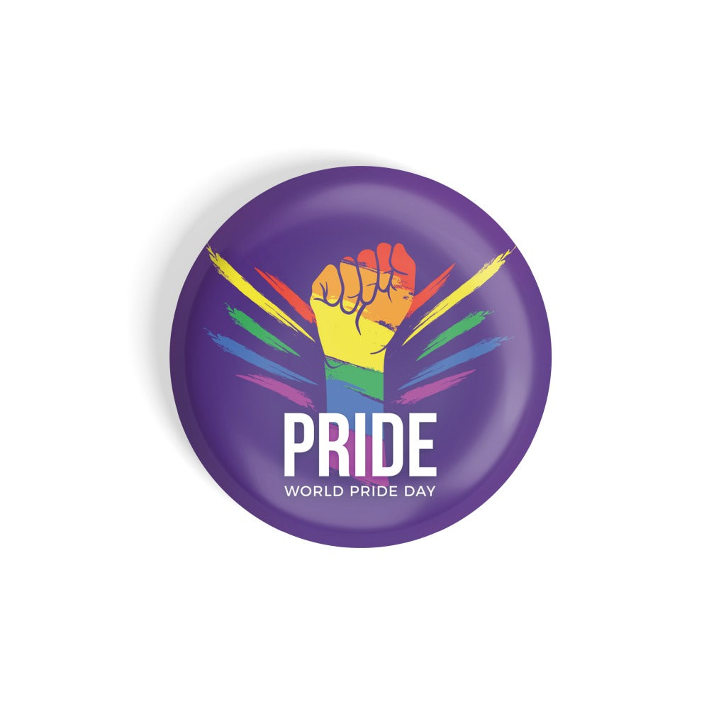 dhcrafts Round Fridge Magnet Purple Color LGBTQ Pride World Pride Day D13 Glossy Finish Design Pack of 1 (75 mm)