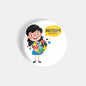 dhcrafts Round Fridge Magnet White Color Autism Awareness Day D3 Glossy Finish Design Pack of 1 (58 mm)