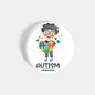 dhcrafts Round Fridge Magnet White Color Autism Awareness Day D4 Glossy Finish Design Pack of 1