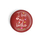 dhcrafts Round Fridge Magnet Red Color I Love My Brother Glossy Finish Design Pack of 1 (75 mm)