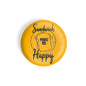 dhcrafts Round Fridge Magnet Yellow Color Sandwich Make Me Happy D6 Glossy Finish Design Pack of 1