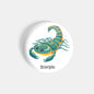 dhcrafts Round Fridge Magnet White Color Cute Zodiac Sign Scorpio D2 Glossy Finish Design Pack of 1