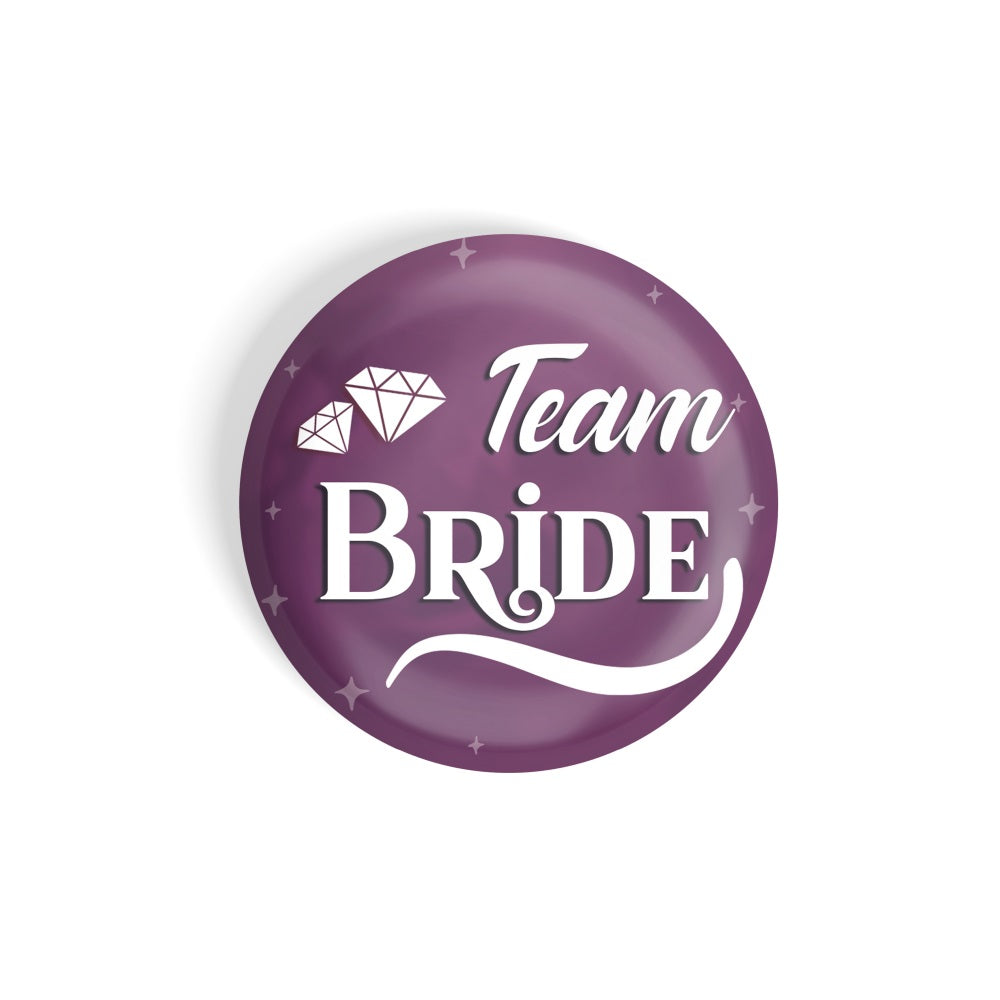 dhcrafts Round Fridge Magnet Purple Color Team Bride D1 Glossy Finish Design Pack of 1 (75 mm)