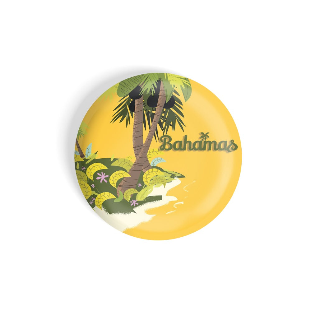 dhcrafts Round Fridge Magnet Multicolor Bahamas D1 Glossy Finish Design Pack of 1 (75 mm)