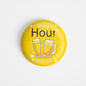 dhcrafts Round Fridge Magnet Yellow Hour Glossy Finish Design Pack of 1 (58 mm)