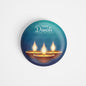 dhcrafts Round Fridge Magnet Blue Diwali D2 Glossy Finish Design Pack of 1