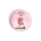 dhcrafts Round Fridge Magnet Pink World Heart Day Glossy Finish Design Pack of 1 (75 mm)