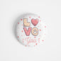 dhcrafts Round Fridge Magnet Pink valentine's day Love You Glossy Finish Design Pack of 1 (58 mm)